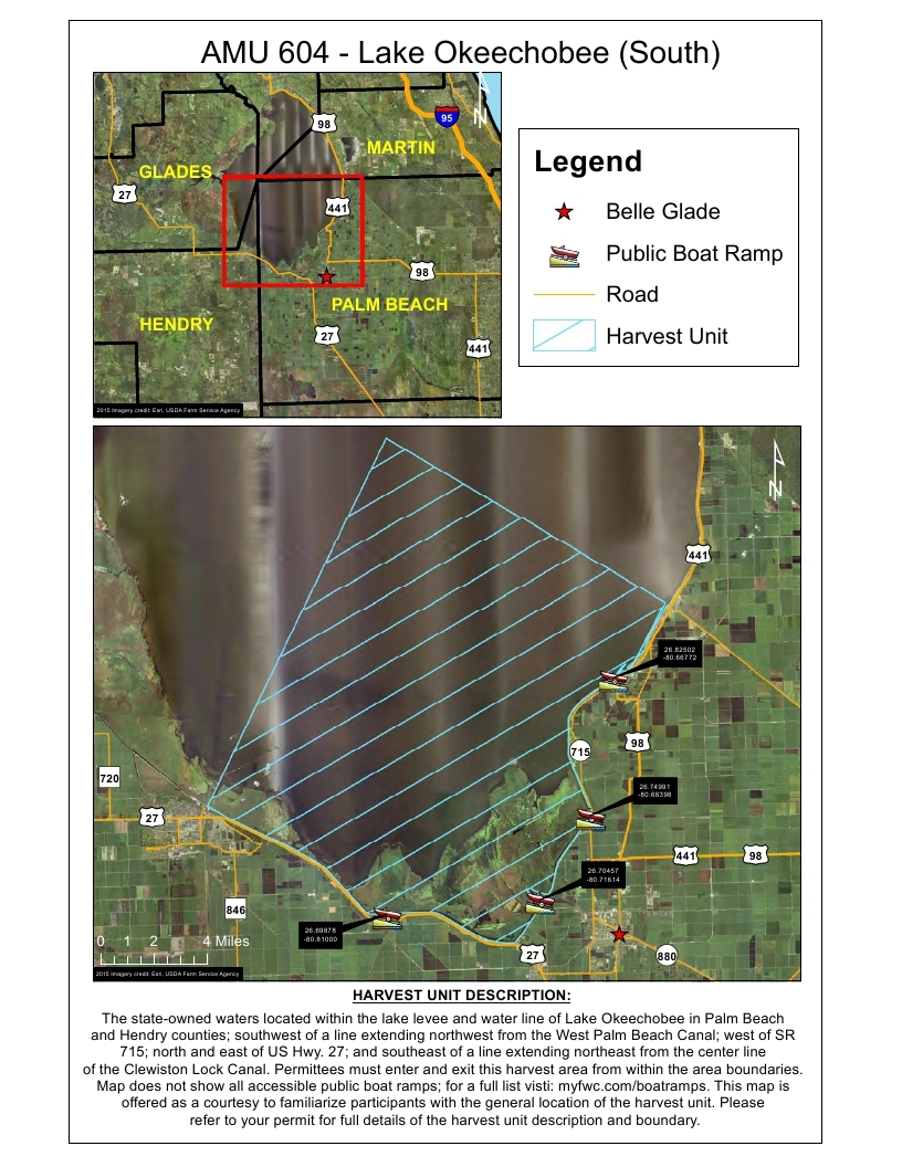 lake okeechobee south gator hunting map